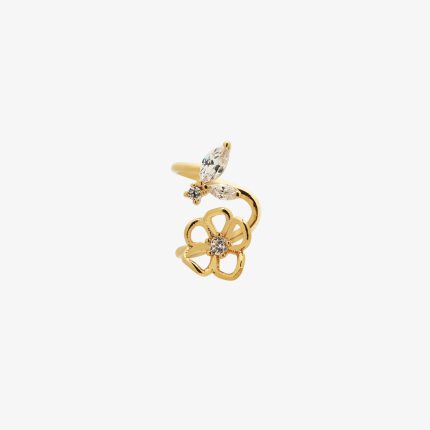 Madeline Butterfly Flower Ear Cuff