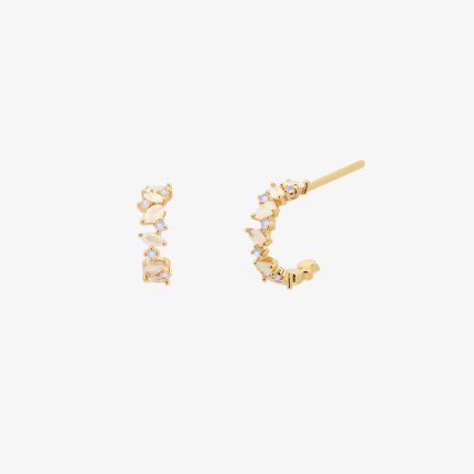 Twilight Moonstone Semi-Hoop Earrings